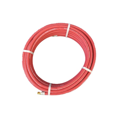 Industrial Choice 3/4 x 25 ft EPDM Air-Water-Light Chemical 200PSI Brass MPT to MPT Red RR3/4x25-200